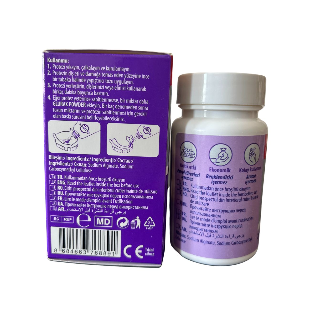 GLURAX POWDER Diş Protezi Yapıştırıcı Toz